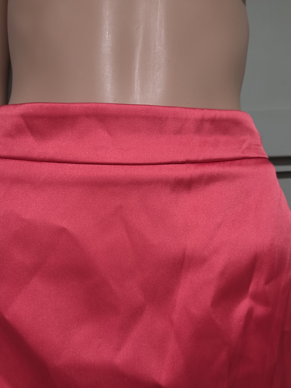 Zara NWT Coral Pink Satin Fold Over Style Mini Skirt Size S - Picture 5 of 16